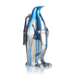 Cloned Penguin with pet bottle (blue metallic), William Sweetlove