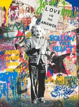 Einstein with Banksy Thrower, Mr Brainwash